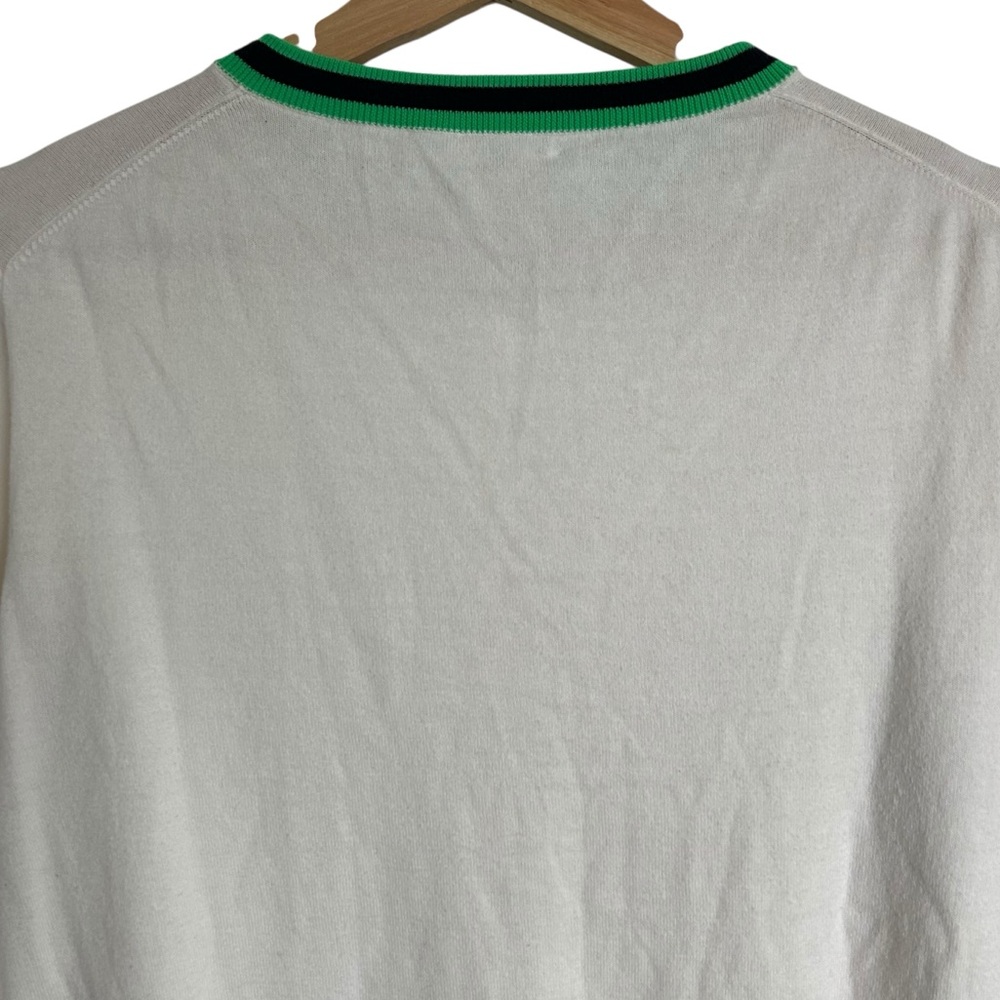 J Crew The Caryn Cardigan White/Cream & Green trim size Large - Picture 7 of 12